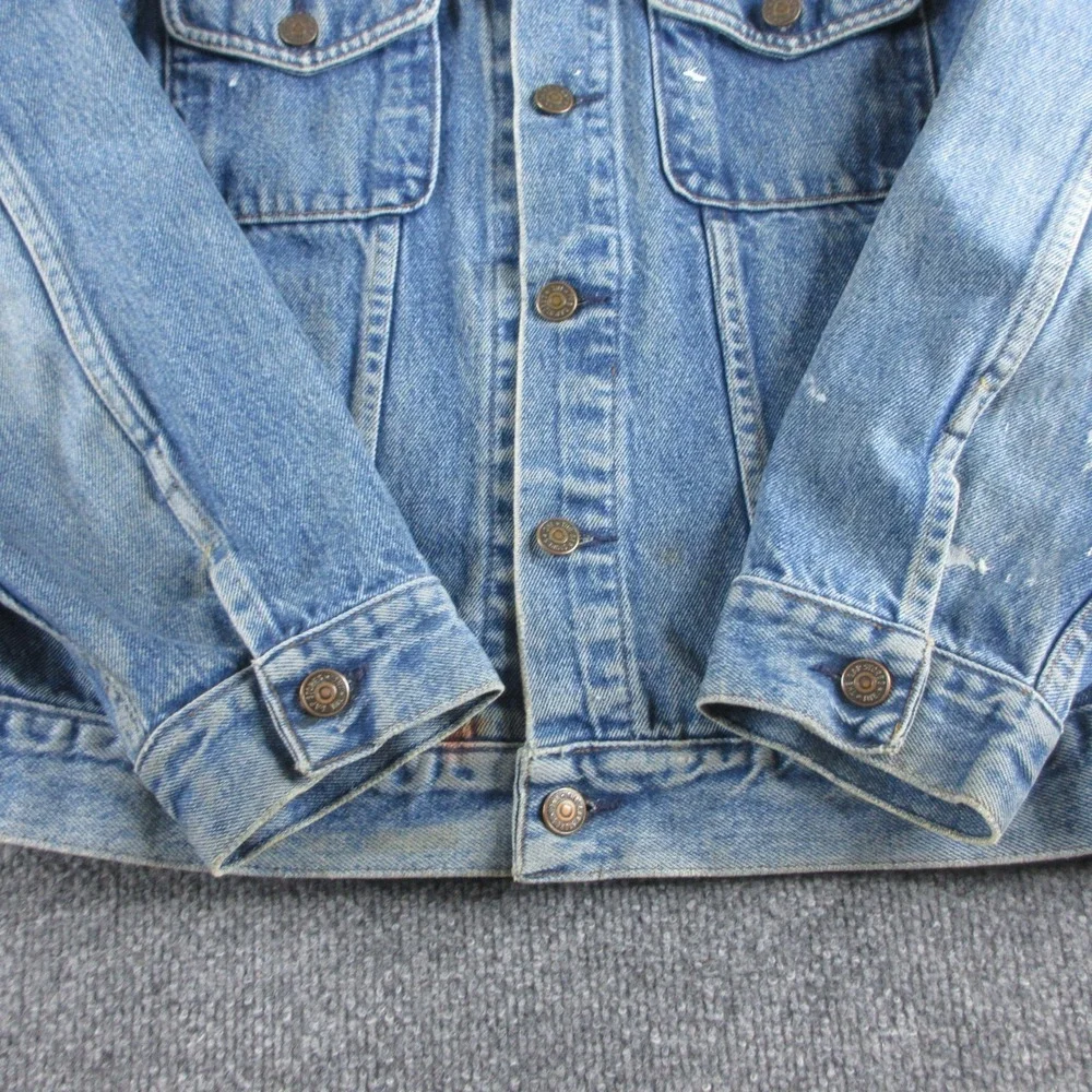 VINTAGE GAP Pioneer Jacket Mens M Blue Denim Trucker Barn Chore Workwear 80s